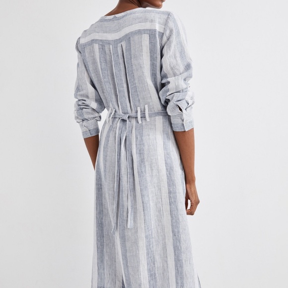 Haven Well Within blue/white stripe 100% linen dress. Size XXL - Picture 3 of 11